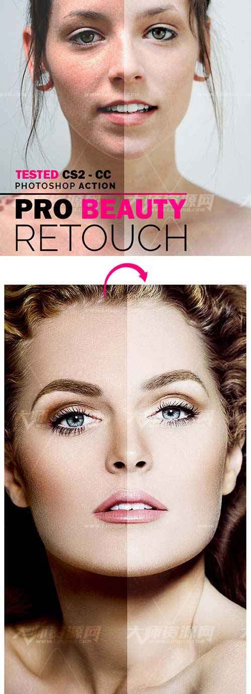Pro Beauty Retouch - PHOTOSHOP ACTION,PS动作－美容润肤